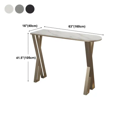 Glam White Stone Gold Iron Free Form Bar Tables for Kitchen Image - 14