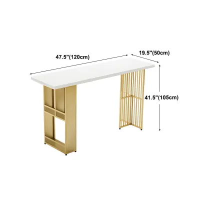Glam Gold Wood Top Metal Shelf Bar Tables #size