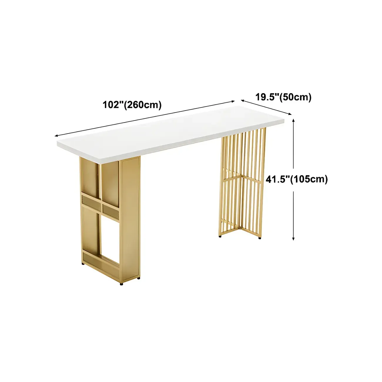 Glam Gold Wood Top Metal Shelf Bar Tables Image - 15