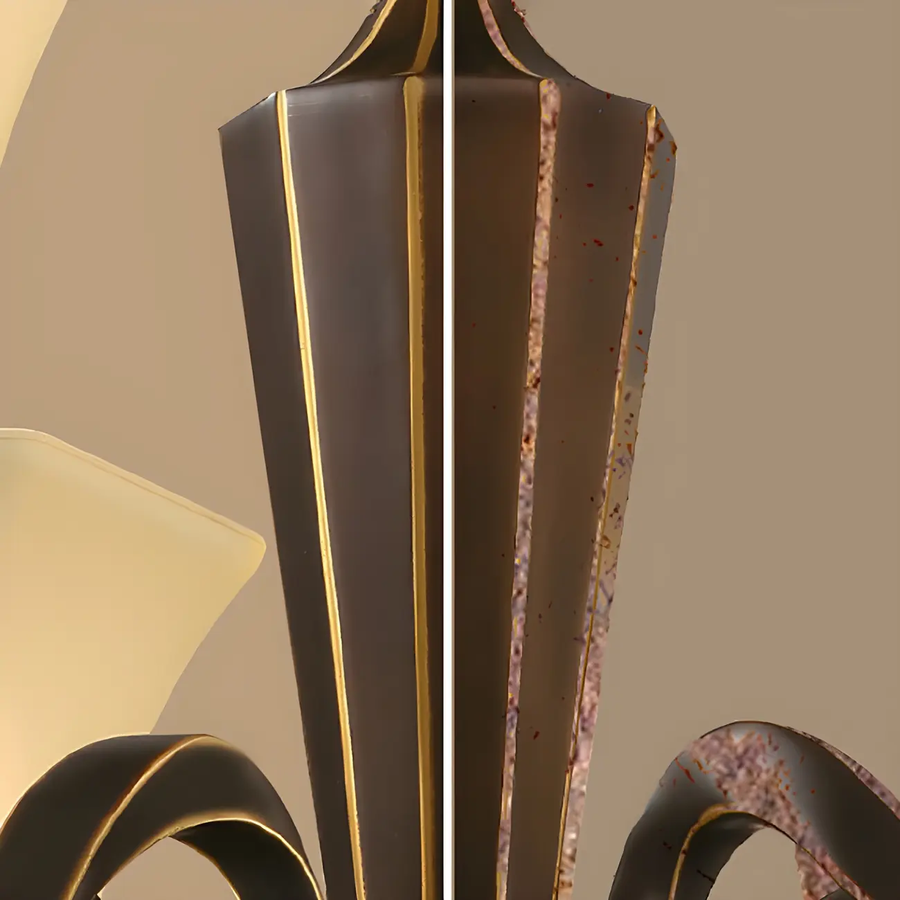 Black Glass Curved Metal Classic Chandelier Light | homeyfad