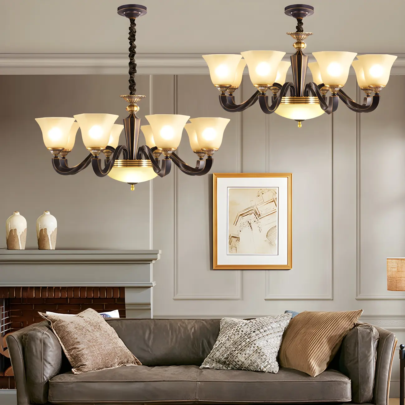 Black Glass Curved Metal Classic Chandelier Light | homeyfad