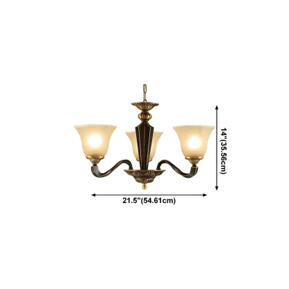 Black Glass Curved Metal Classic Chandelier Light