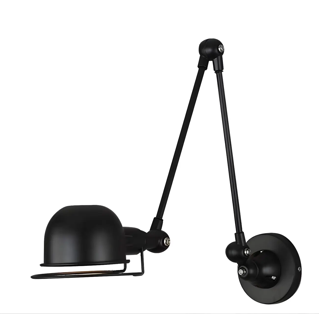 Industrial Metal Dome Adjustable Swing Arm Wall Light Image - 7 | homeyfad