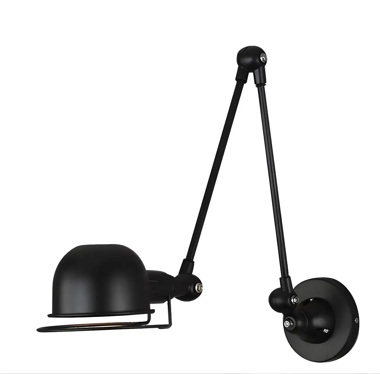 Industrial Metal Dome Adjustable Swing Arm Wall Light Image - 7