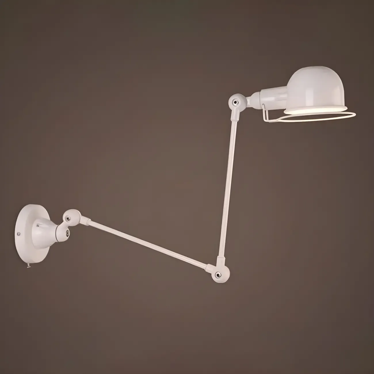 Industrial Metal Dome Adjustable Swing Arm Wall Light Image - 3