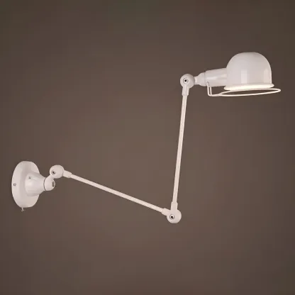 Industrial Metal Dome Adjustable Swing Arm Wall Light Image - 3