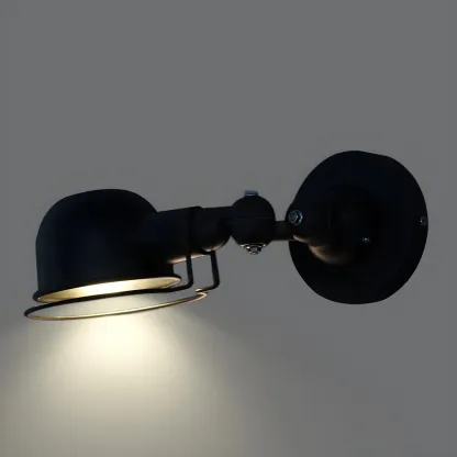 Industrial Metal Dome Adjustable Swing Arm Wall Light Image - 5