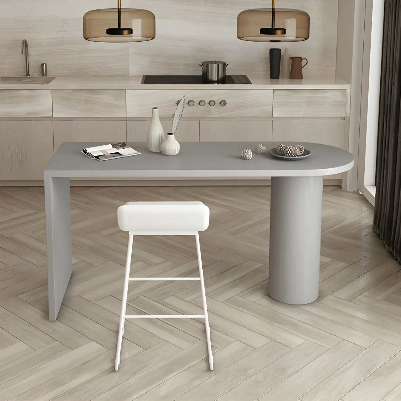 Modern Wooden Bar Table for Kitchen and Dining Room Use Image - 1 | homeyfad