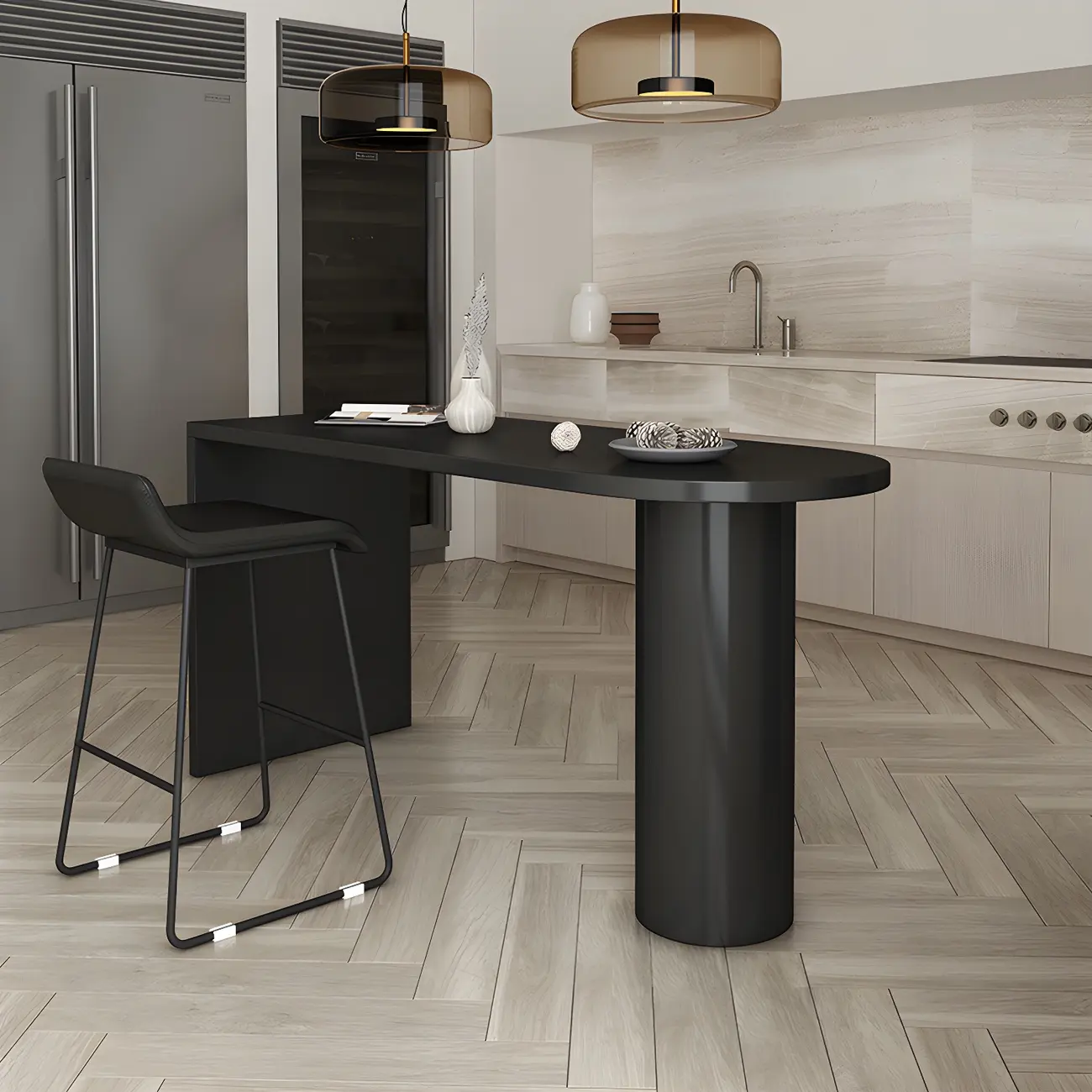 Modern Wooden Bar Table for Kitchen and Dining Room Use Image - 6 | homeyfad