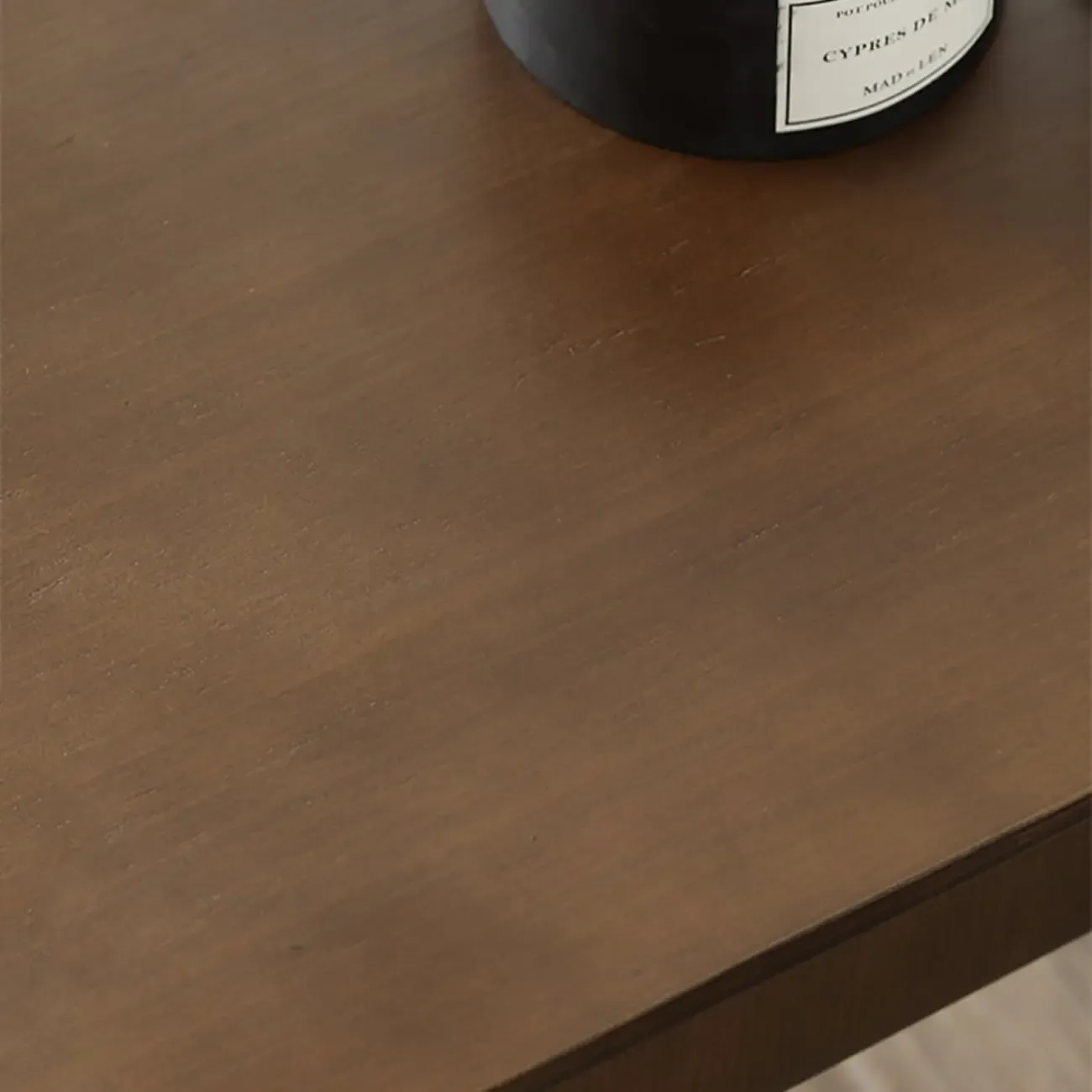 Convertible C-Shaped Walnut Wood Side Table with Storage Image - 13