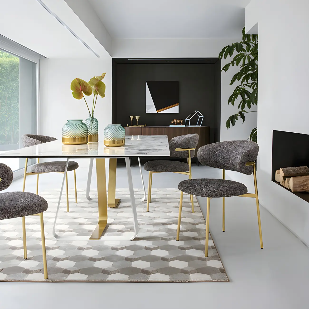 Elegant Velvet Open Back Green Dining Chairs (Set of 4) Image - 5 | homeyfad