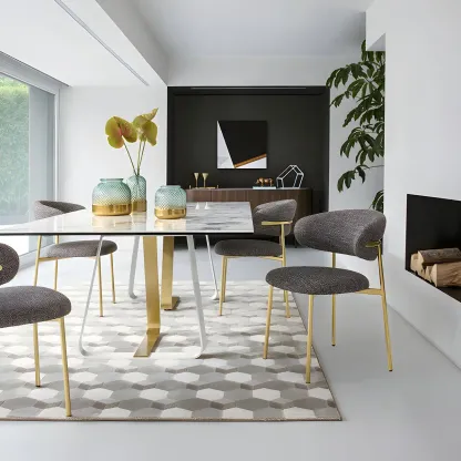 Elegant Velvet Open Back Green Dining Chairs (Set of 4) Image - 5