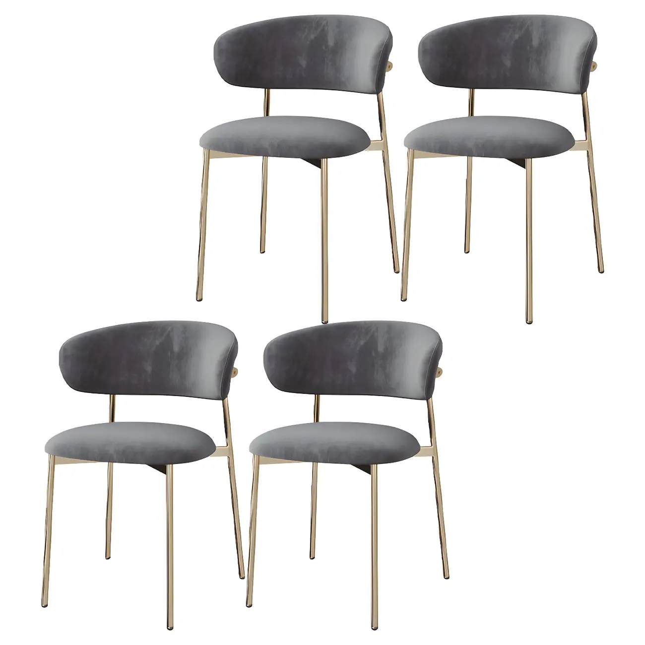 Elegant Velvet Open Back Green Dining Chairs (Set of 4) Image - 19 | homeyfad