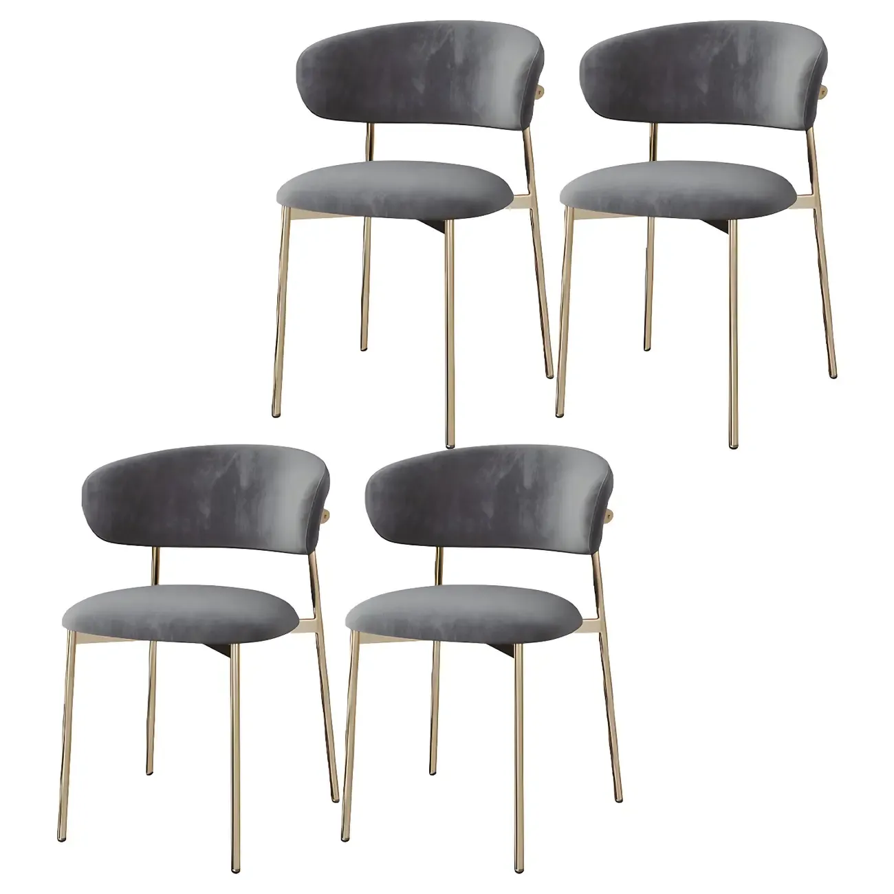 Elegant Velvet Open Back Green Dining Chairs (Set of 4) Image - 19