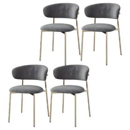 Elegant Velvet Open Back Green Dining Chairs (Set of 4) Image - 19