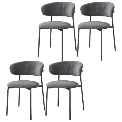 Elegant Velvet Open Back Green Dining Chairs (Set of 4) Image - 20
