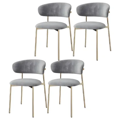 Elegant Velvet Open Back Green Dining Chairs (Set of 4) Image - 21