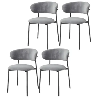 Elegant Velvet Open Back Green Dining Chairs (Set of 4) Image - 22