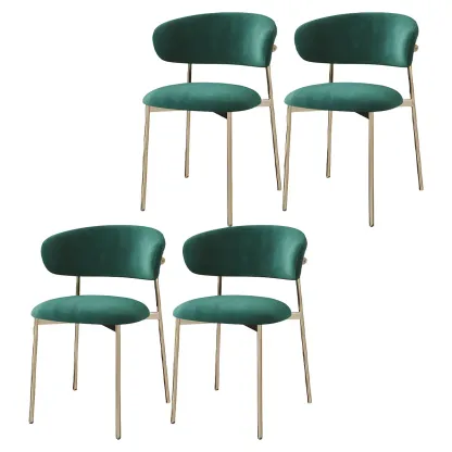 Elegant Velvet Open Back Green Dining Chairs (Set of 4) Image - 25