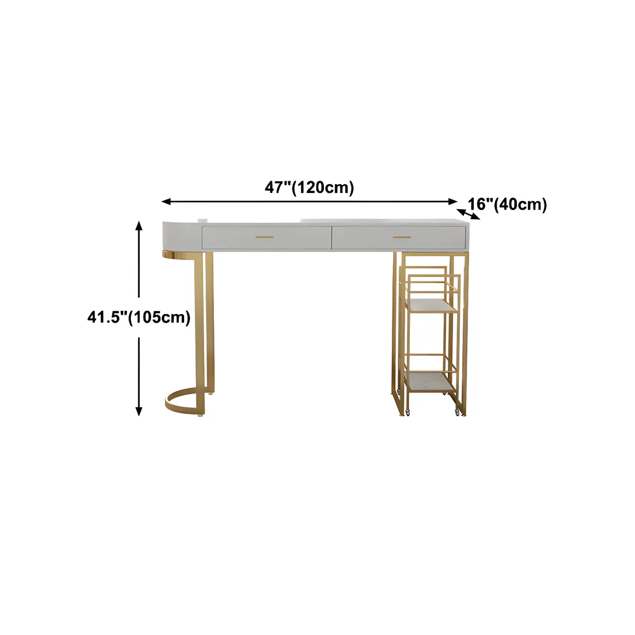 Glam White Free Form Gold Iron Storage Bar Tables #size | homeyfad