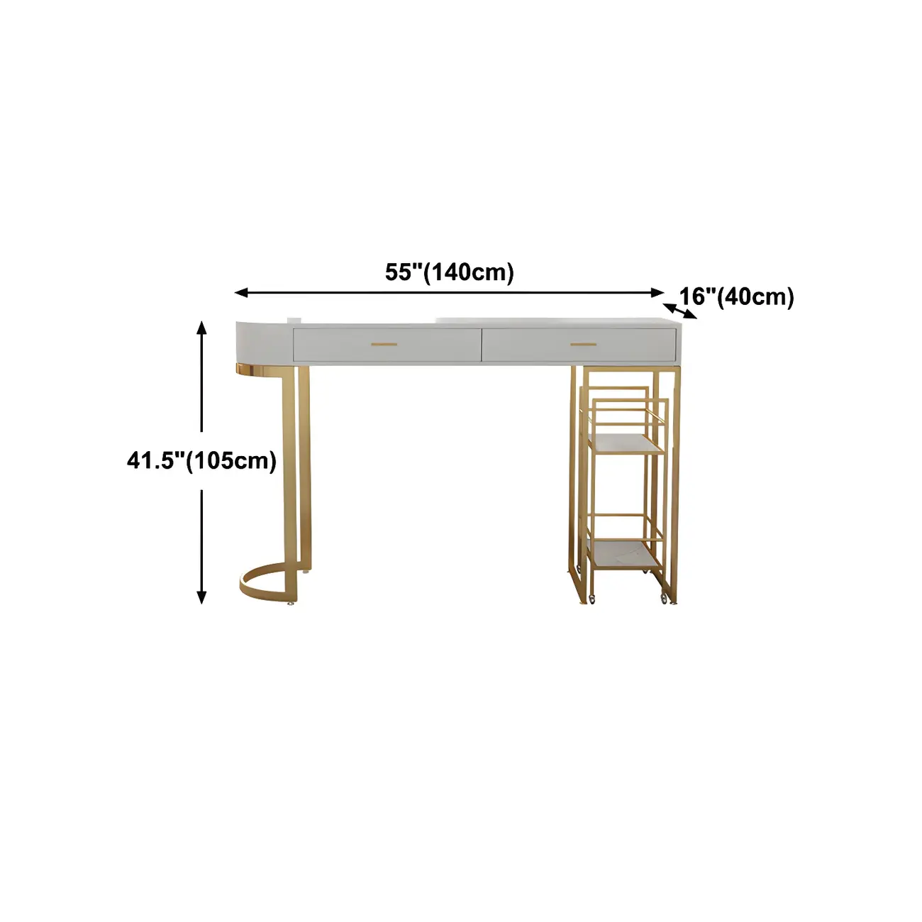 Glam White Free Form Gold Iron Storage Bar Tables Image - 10 | homeyfad