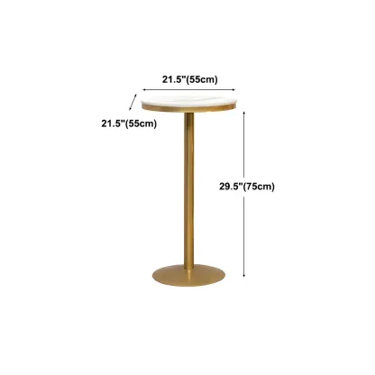 Glam Gold Faux Marble Pedestal Bar Tables for Bistro #size