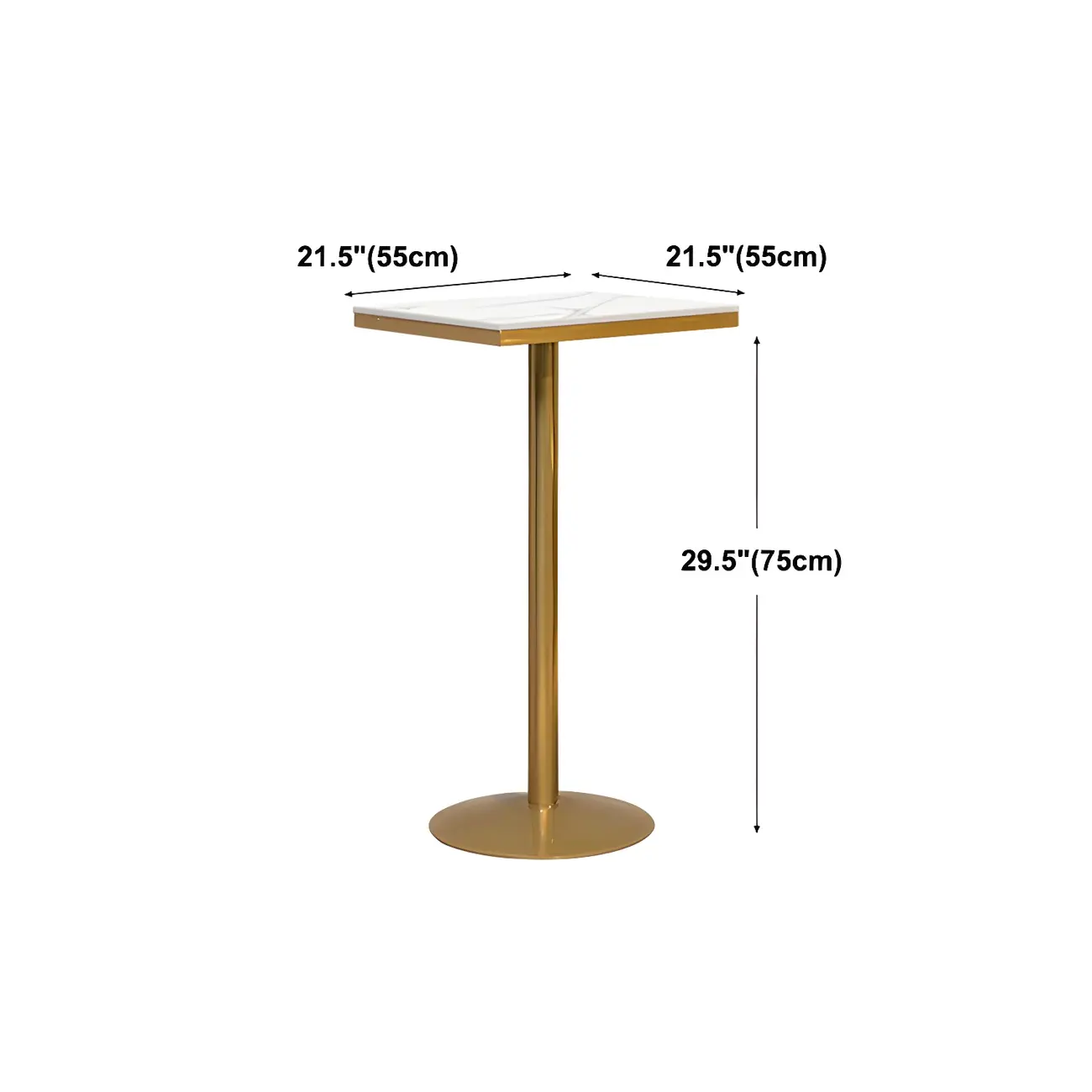 Glam Gold Faux Marble Pedestal Bar Tables for Bistro Image - 15 | homeyfad