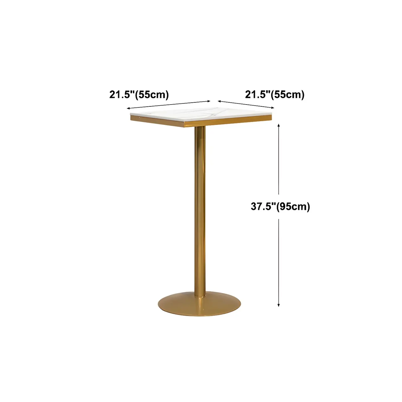 Glam Gold Faux Marble Pedestal Bar Tables for Bistro Image - 16 | homeyfad