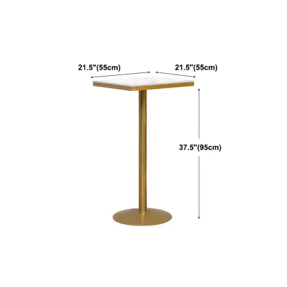 Glam Gold Faux Marble Pedestal Bar Tables for Bistro Image - 16