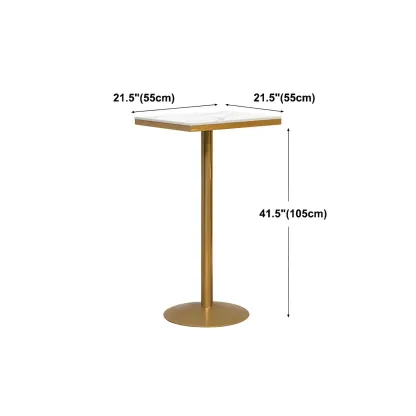 Glam Gold Faux Marble Pedestal Bar Tables for Bistro Image - 17