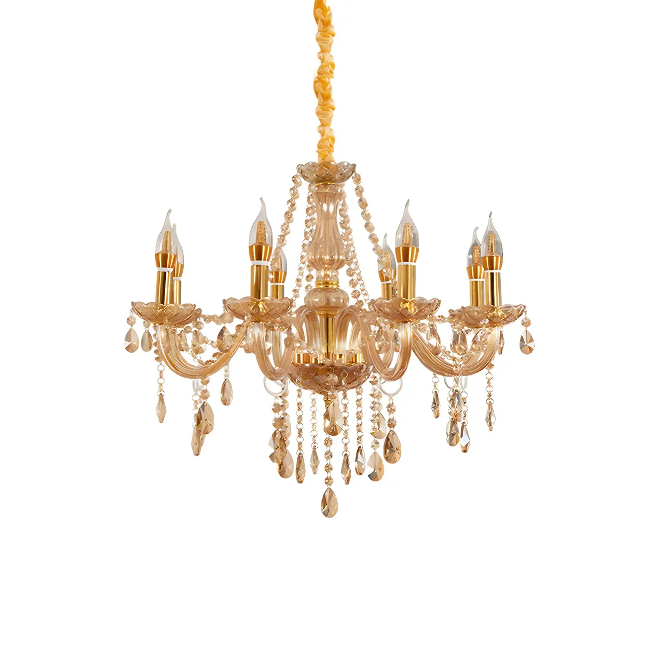 Mid-Century Large Candelabra Crystal Chandelier in 1/2 Tier Image - 9 | homeyfad