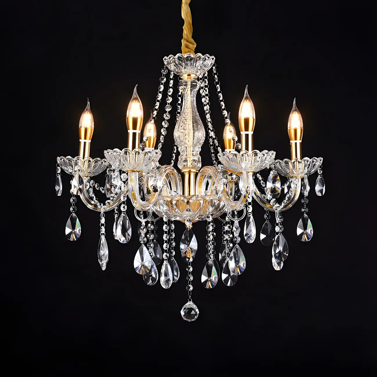 Mid-Century Large Candelabra Crystal Chandelier in 1/2 Tier Image - 10 | homeyfad