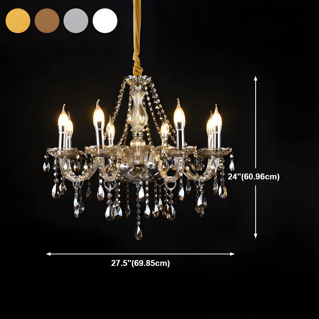 Mid-Century Large Candelabra Crystal Chandelier in 1/2 Tier Image - 36 | homeyfad