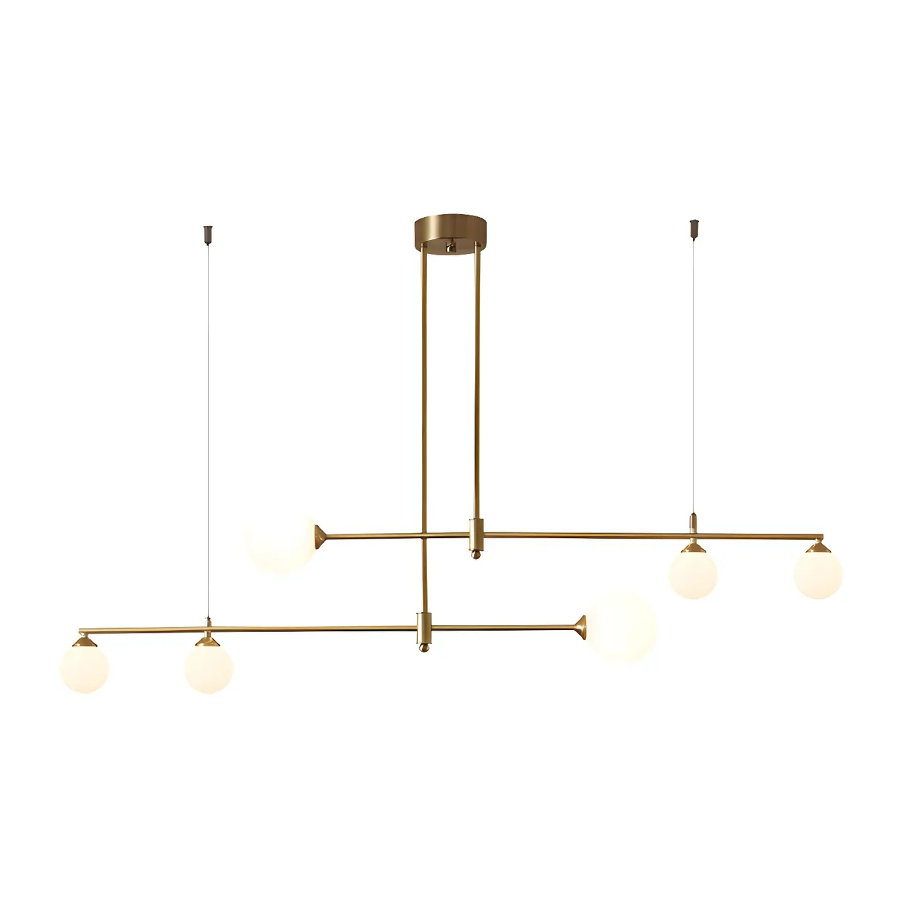 Modern Gold Globe Adjustable Island Pendant Light Image - 5 | homeyfad