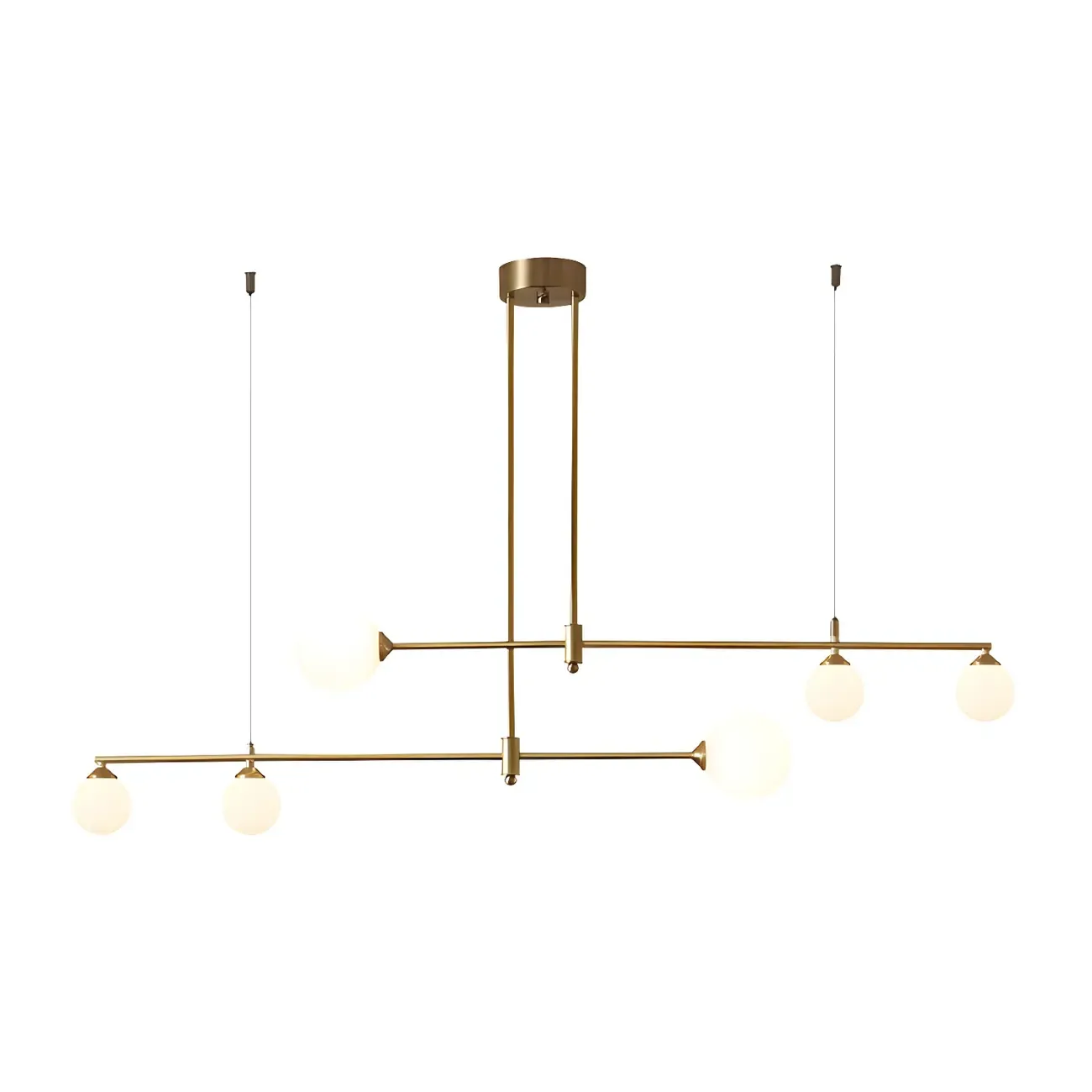 Modern Gold Globe Adjustable Island Pendant Light Image - 5