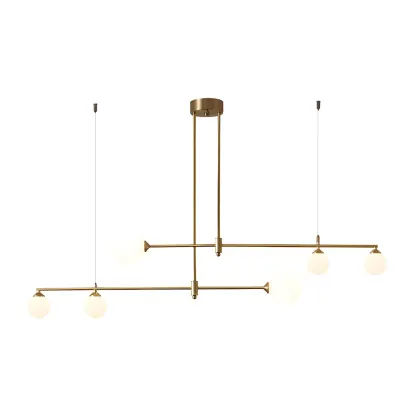 Modern Gold Globe Adjustable Island Pendant Light Image - 5