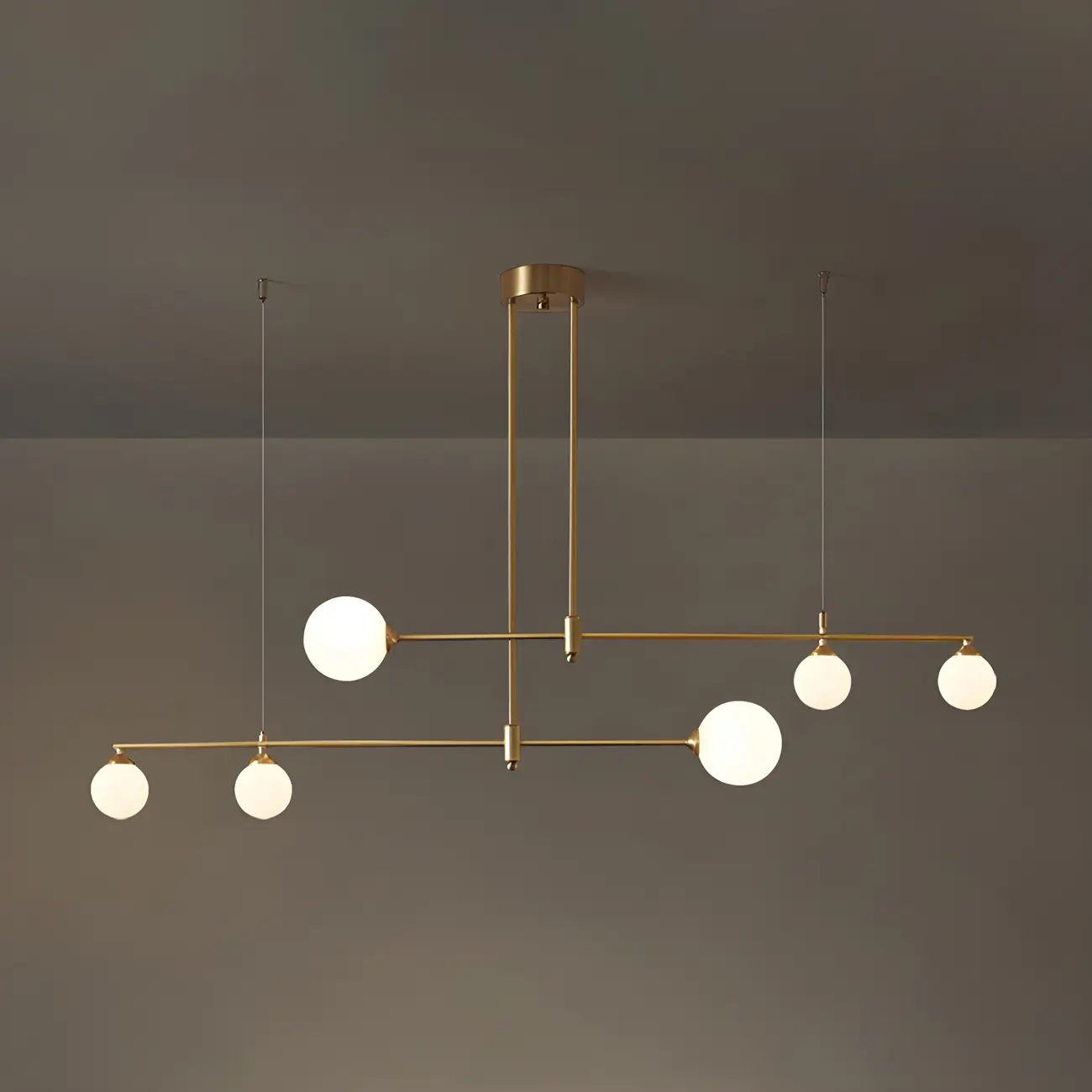 Modern Gold Globe Adjustable Island Pendant Light Image - 10 | homeyfad