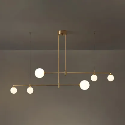 Modern Gold Globe Adjustable Island Pendant Light Image - 10