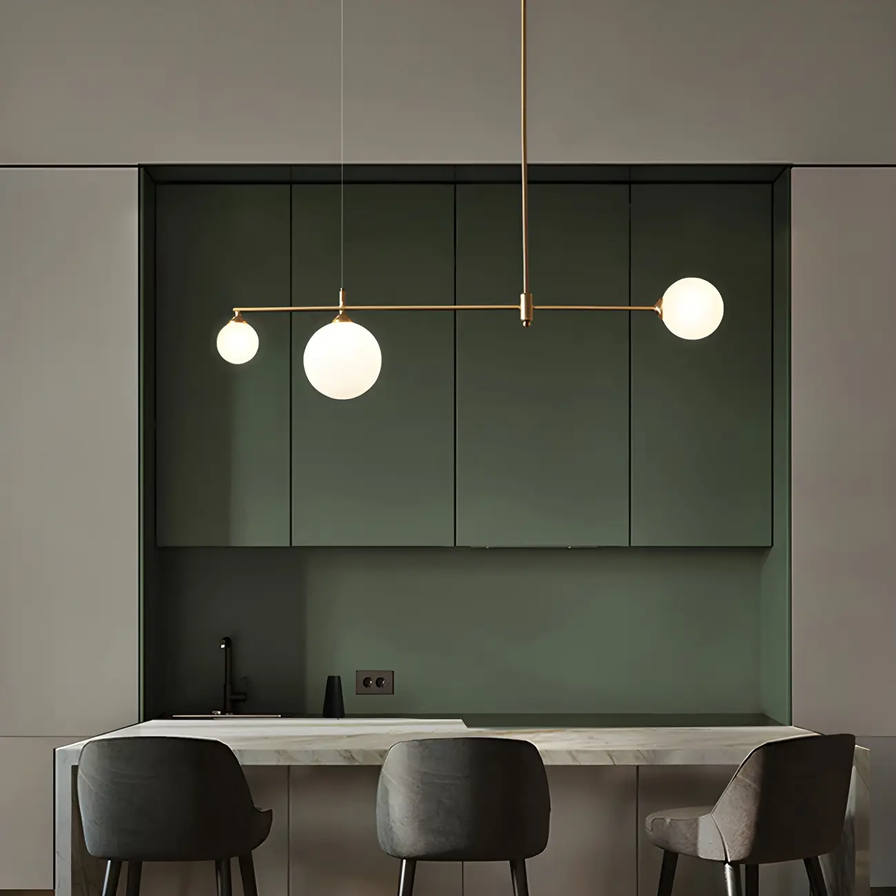 Modern Gold Globe Adjustable Island Pendant Light Image - 14 | homeyfad