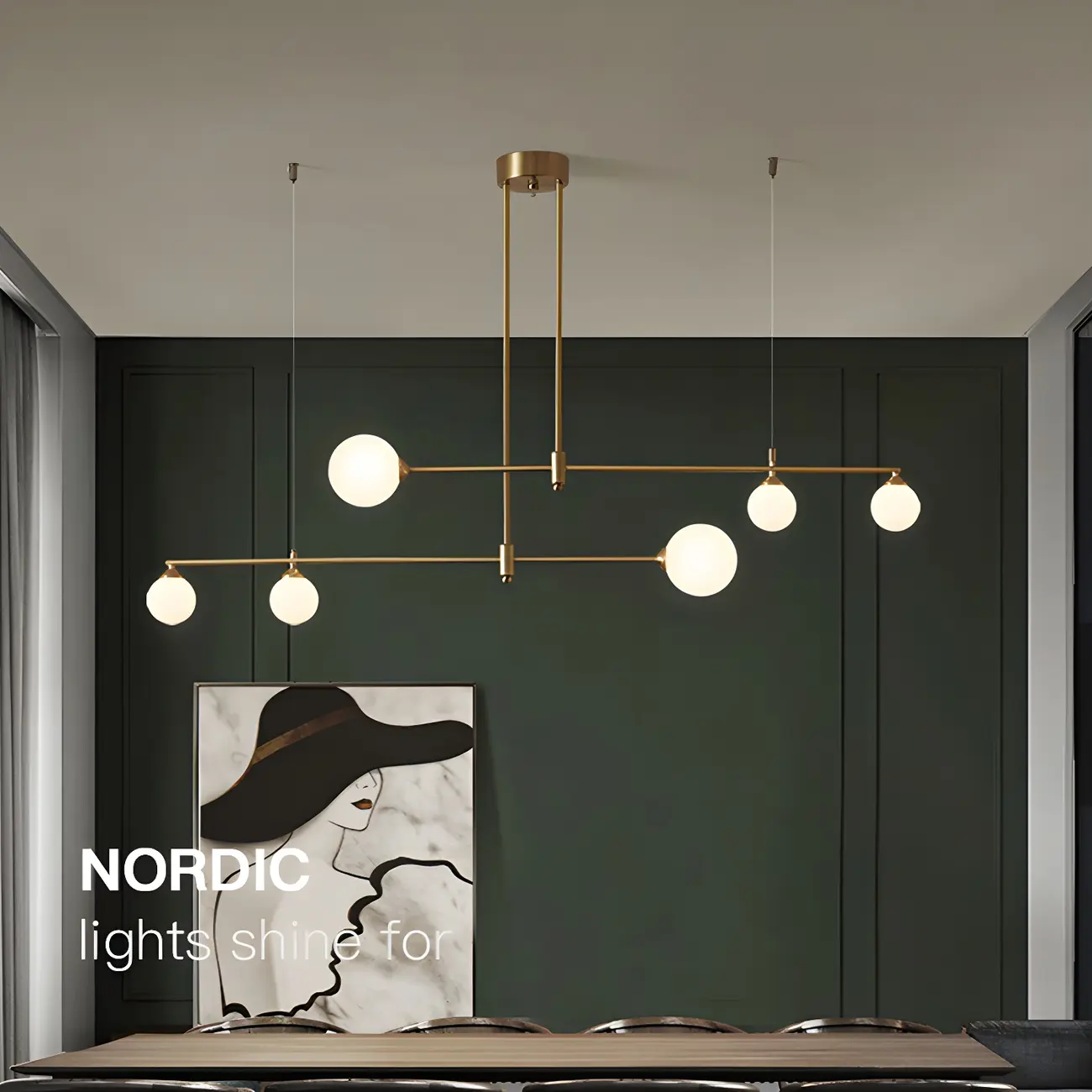 Modern Gold Globe Adjustable Island Pendant Light Image - 15 | homeyfad