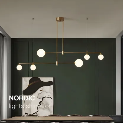 Modern Gold Globe Adjustable Island Pendant Light Image - 15