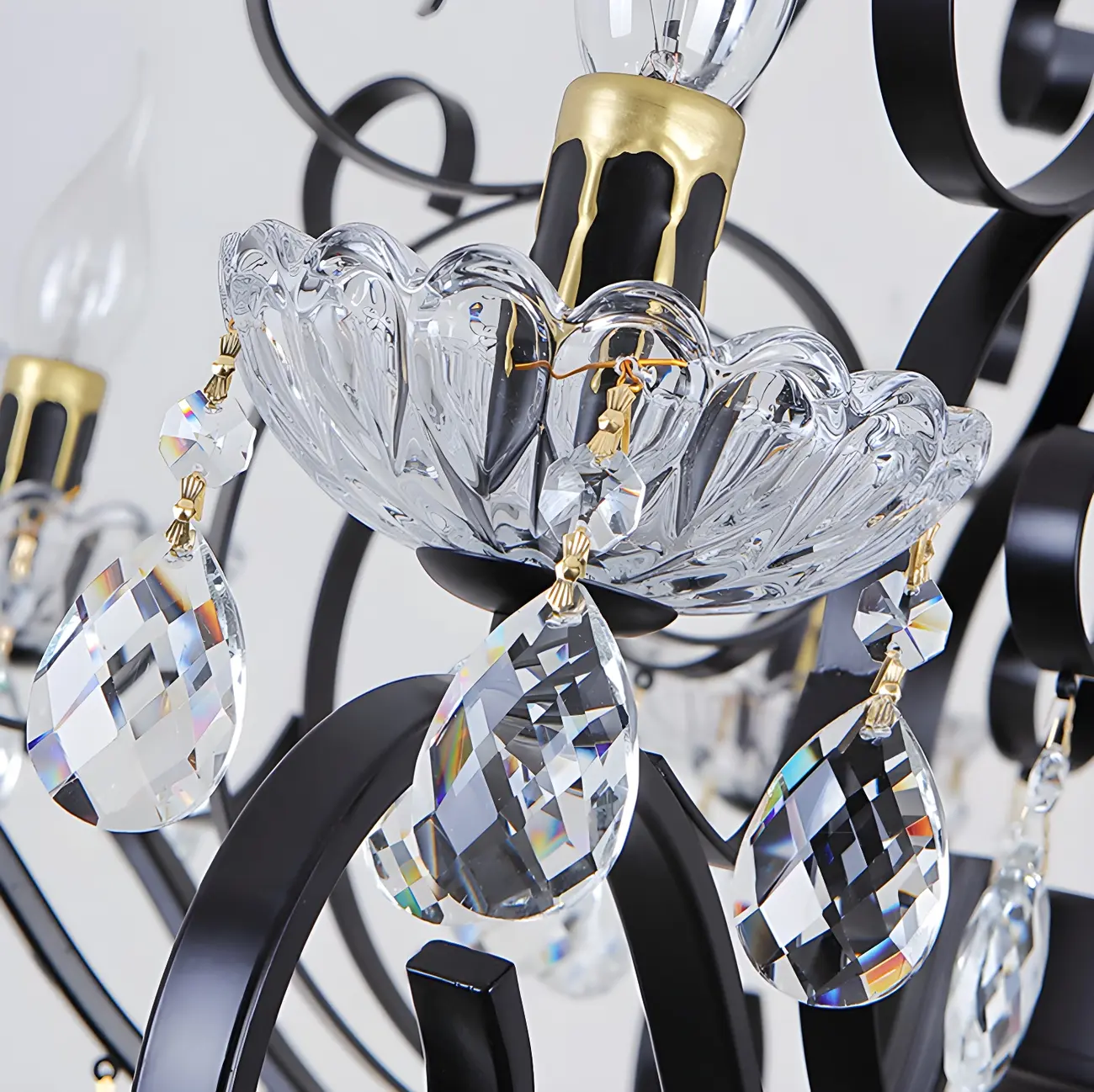 Black Crystal Chandelier with Glass Beads, Classic Design Image - 12 | homeyfad