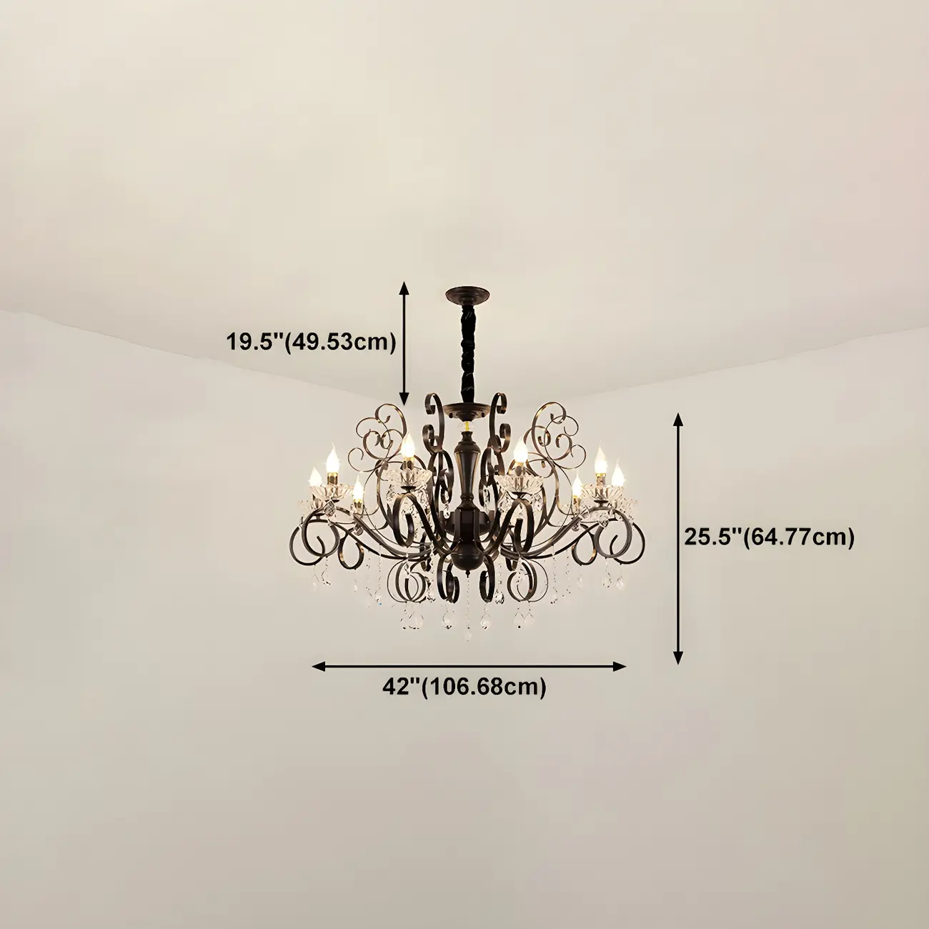 Traditional Black Classic Crystal Candelabra Chandelier Image - 17 | homeyfad