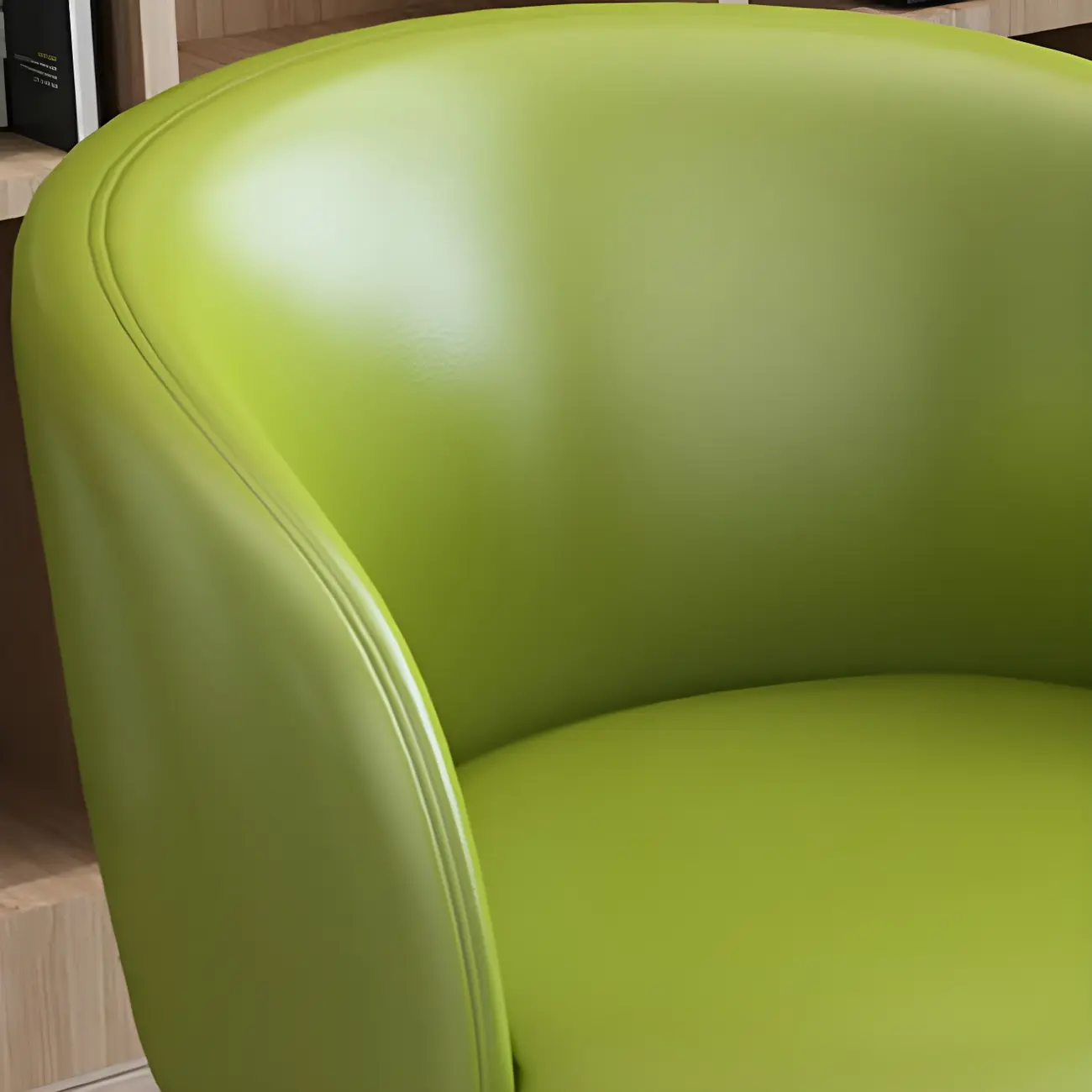 Camel Curved Barrel Back Leather Arm Dining Chair Image - 8 | homeyfad