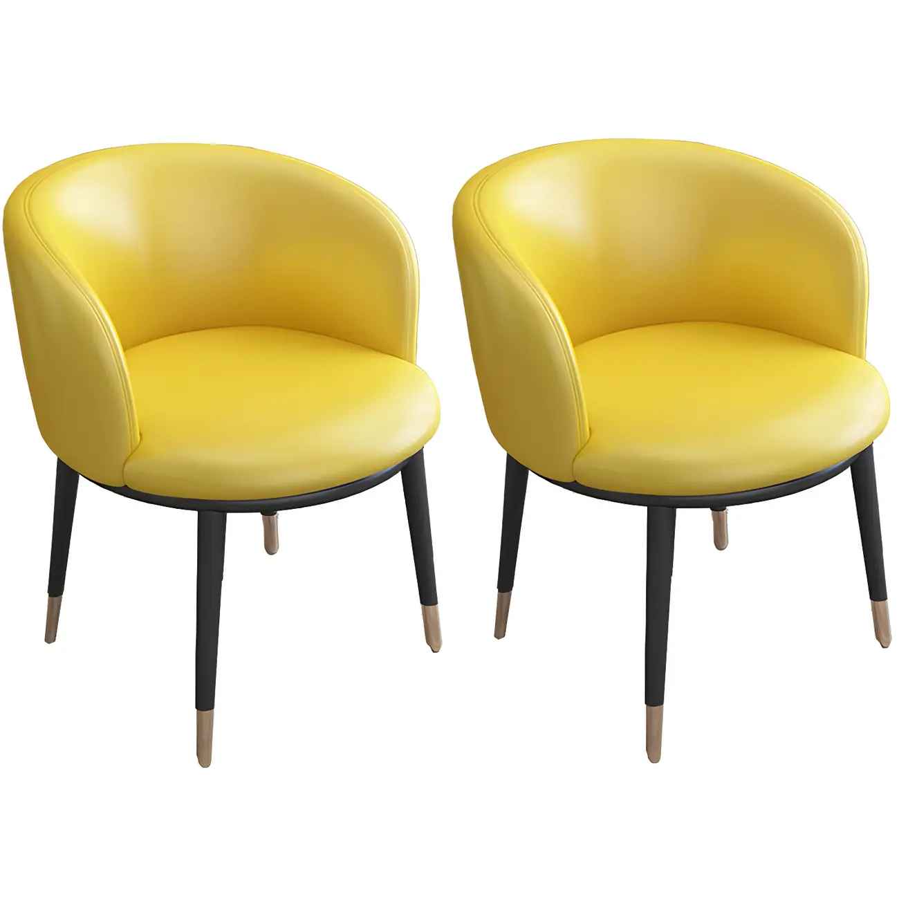 Camel Curved Barrel Back Leather Arm Dining Chair Image - 9 | homeyfad