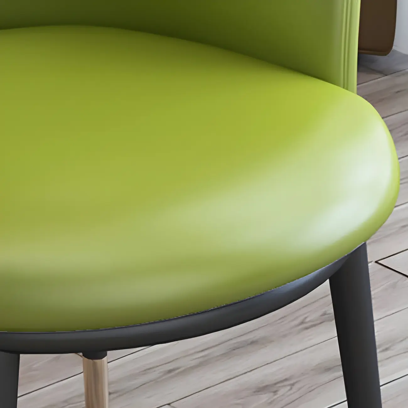 Camel Curved Barrel Back Leather Arm Dining Chair Image - 13 | homeyfad