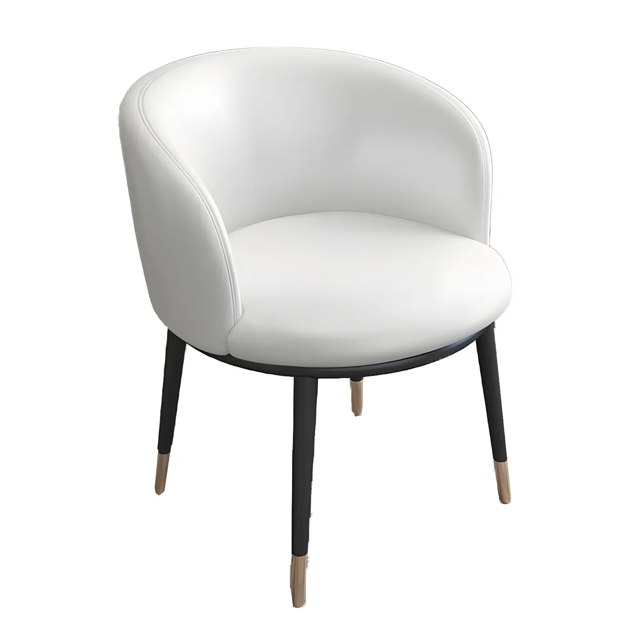 Camel Curved Barrel Back Leather Arm Dining Chair Image - 17 | homeyfad