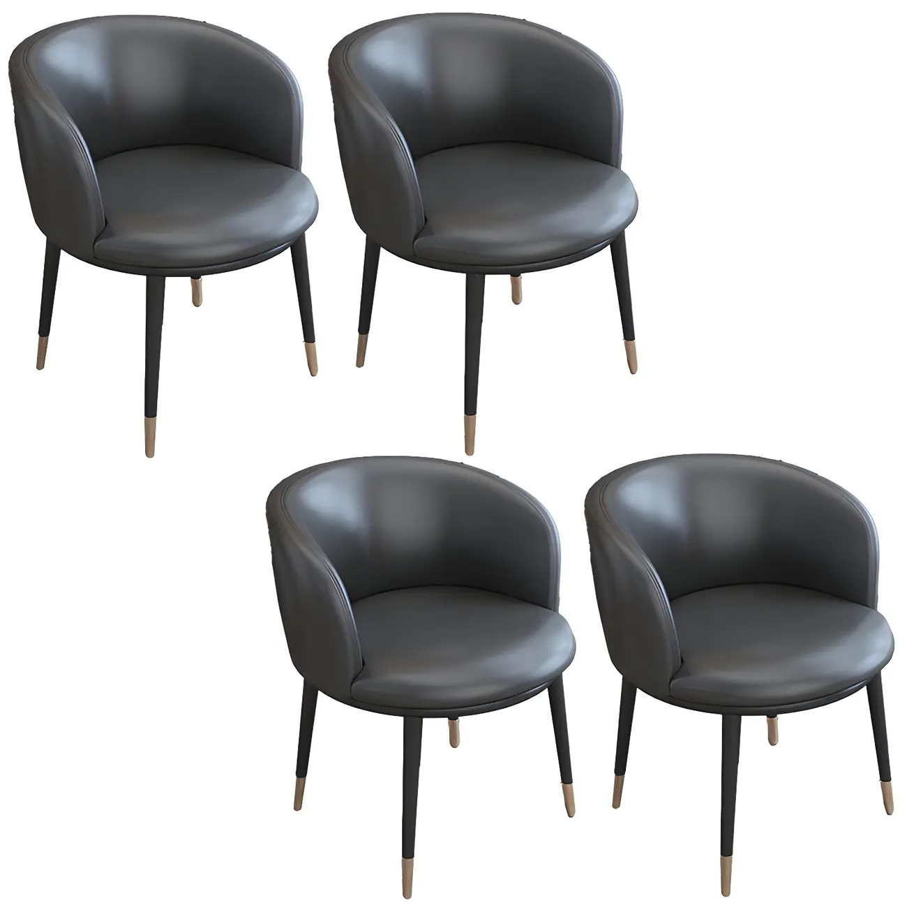 Camel Curved Barrel Back Leather Arm Dining Chair Image - 22 | homeyfad