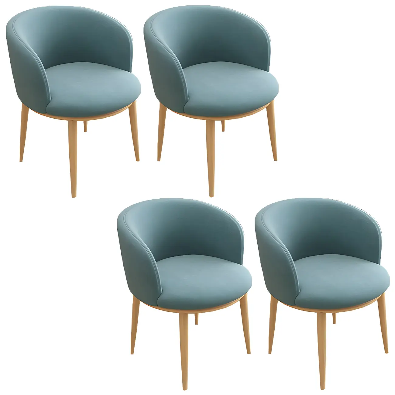 Camel Curved Barrel Back Leather Arm Dining Chair Image - 49 | homeyfad