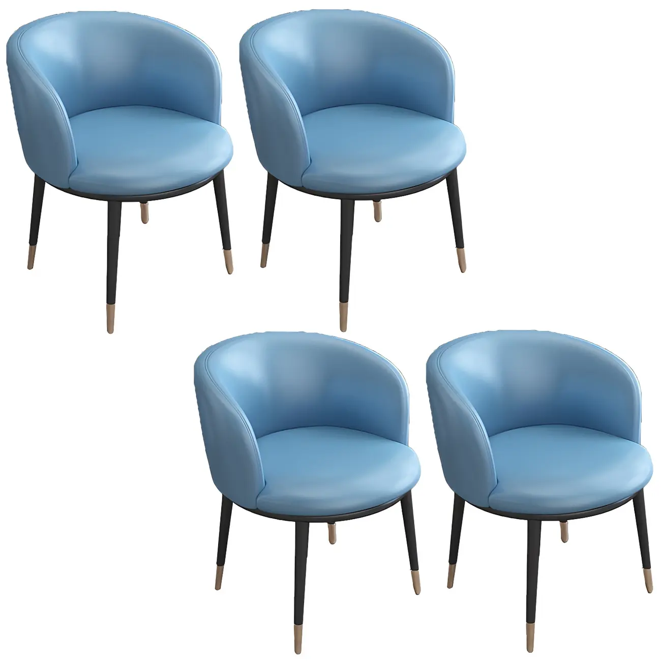 Camel Curved Barrel Back Leather Arm Dining Chair Image - 76 | homeyfad